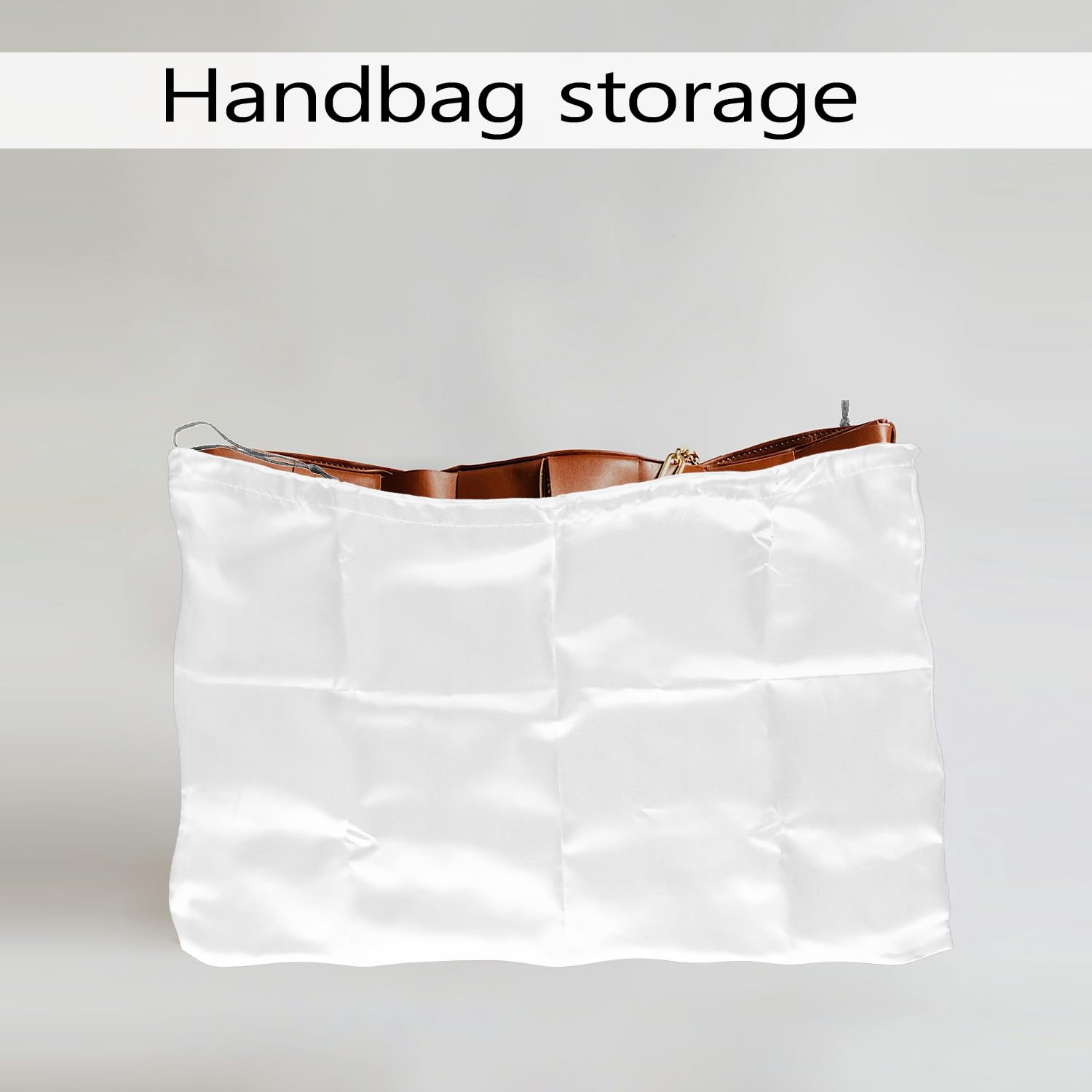 Tabanzhe 2PCS Dust Bags for Handbags-Large Travel Dust Cover Storage Pouch with Drawstring Dustproof Handbag Storage Organizer for Protecting Shoulder Bags Purses Shoes Boots Backpacks(White) - Image 3