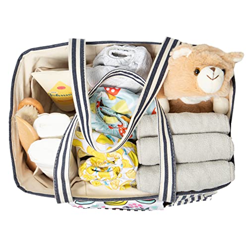 Simple Being Organizador de fraldas de bebê, bolsa grande organizadora de lona para meninos e menina
