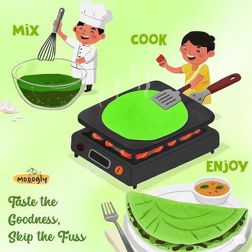 Image of Little Millet Dosa Mix 200g - Instant Breakfast Dosa Mix | No Preservatives | Made with Spinach, Banana Stem & Urad Dal | High Protein, Iron-Rich, Fiber-Packed |No Maida| Ready to Cook Healthy Chilla Mix