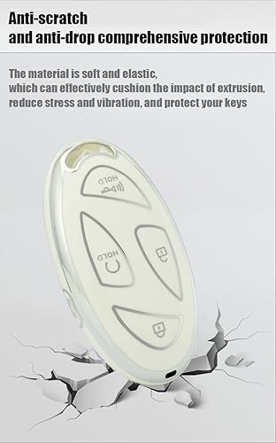 Miniatura 4 de ontto Funda de TPU para llave de protección completa para Hyundai Ioniq 6 Smart Remote, Blanco