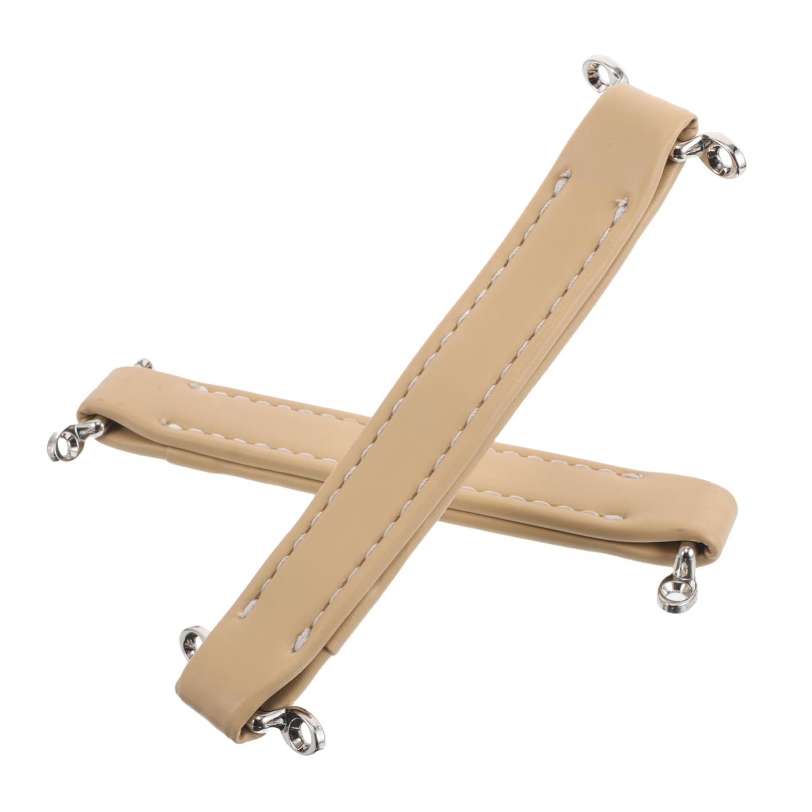 HANABASS 2pcs Vintage Style Speaker Handle Strap Screws for Replacement Durable PU for Acoustic Guitar and Amplifier Accessories with Silver Buckle