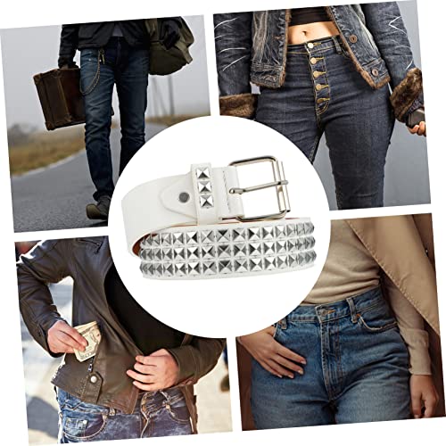 FRCOLOR Unique Decorative Rivet Belt Pu Leather Waistband Belt for Boys Girls No Buckle Fashion Accessory2
