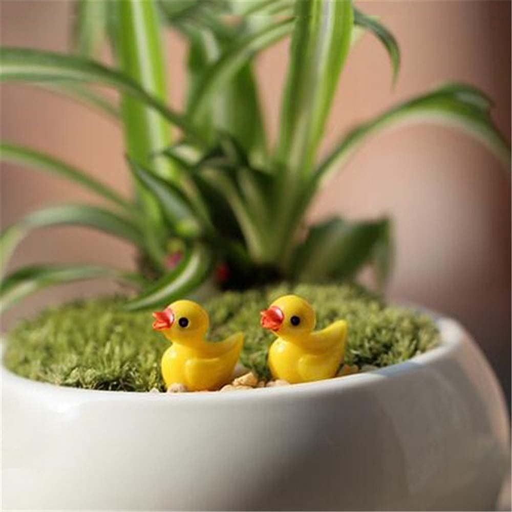 4 Mini Enten-Figuren Für Feengarten & Sukkulenten - Aus Harz, Ca. 4x5 Cm, Niedliche Deko Für Blumentopf & Terrarium