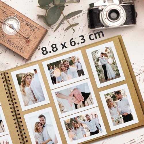 Yopih album DIY do scrapbookingu 28x20.5 cm, okładka twarda z papieru kraft, książka pamiątkowa z 50 arkuszami, do fotografii rodzinnej i ślubnej, kolor jasnoszary