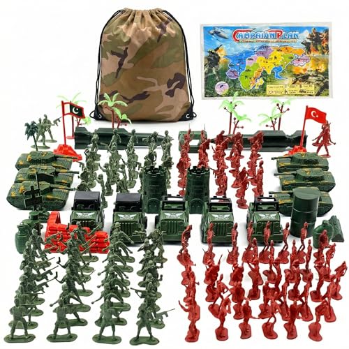 AMOR PRESENT 277 PCS Army Men Military Playset, Army Men Toys for Boys 8-12, Military Soldier...
