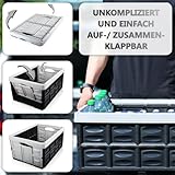 Stimo 3x Klappbox 45L faltbare Transportbox 54x40x26cm klappbar und stapelbar Einkaufskiste bis 20kg