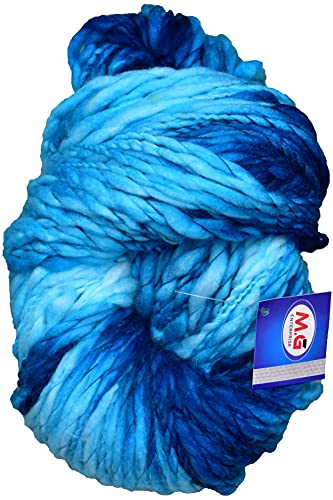 Image of Knitting Yarn Thick Chunky Wool, Sumo Blue 300 GMS Best Used with Knitting Needles-UE Art-HBA