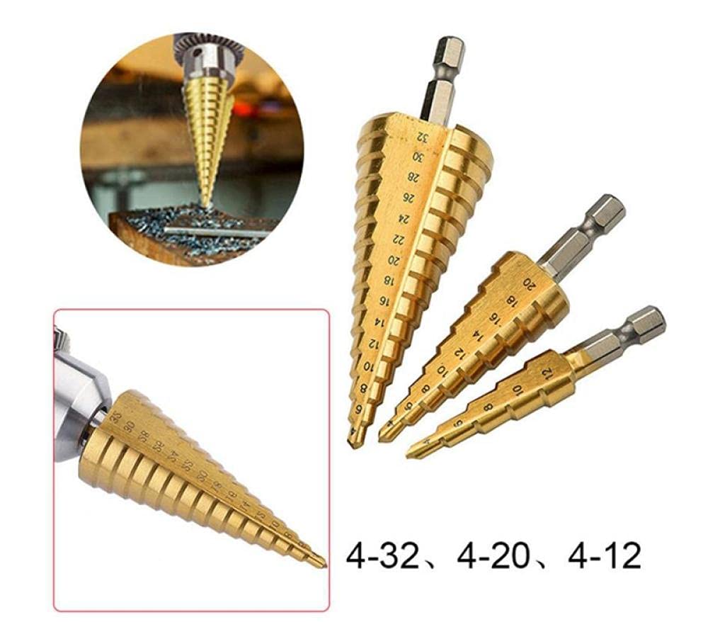 Stufenbohrer - Bohrbereich 4 bis 32 mm - Titan-beschichtet - universal Stufenbohrer - Bohrbereich 4 bis 32 mm - Titan-beschichtet - universal