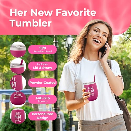 Bestaunteverstainlesssteelpersonalizedwinetumblerinsulatedcupwithcutedesignslidecloselidwithstrawforpregnancyannouncementsvalentinesdaybestauntevergifts Urban Country Home Decor Best aunt ever stainless steel personalized wine tumbler insulated cup with cute design slide close lid with straw for pregnancy announcements valentines day best aunt ever gifts urban country home decor