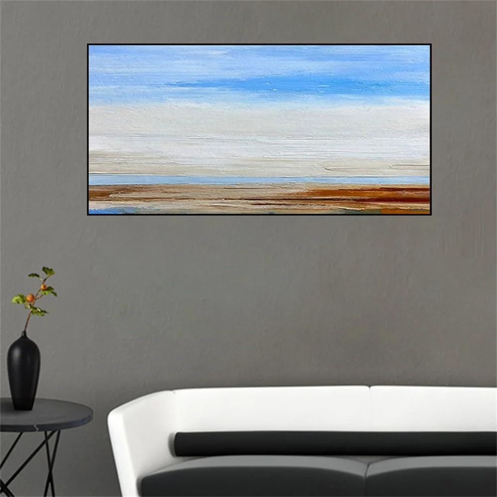 LMYSXAOZ Nordic Canvas Art The Sun Rises Sea Landscape Wall Painting Oil On Modern Home Decoration(55X110cm)