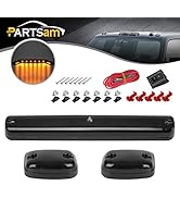 Partsam 3X Smoke/White 12LED Cab Marker Roof Running Top Lights Assembly Wire Harness Compatible With Silverado/Sierra 1500 2500 2500HD 3500 3500HD 2014 2500HD 3500HD 2007-2013