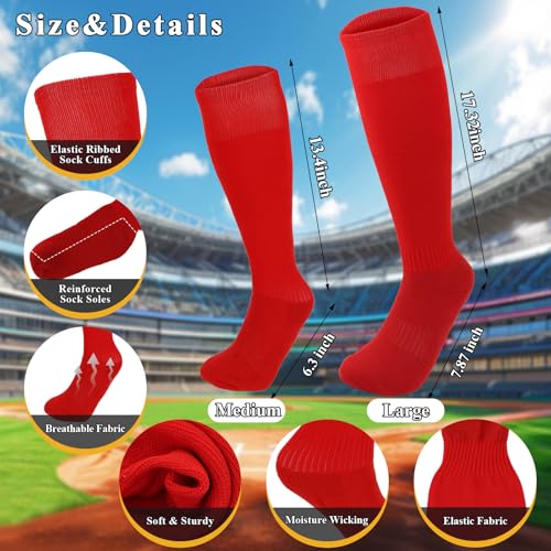 3 Pair Athletic Socks Youth Adult Non-Slip Long Baseball Socks Men Football Sports2