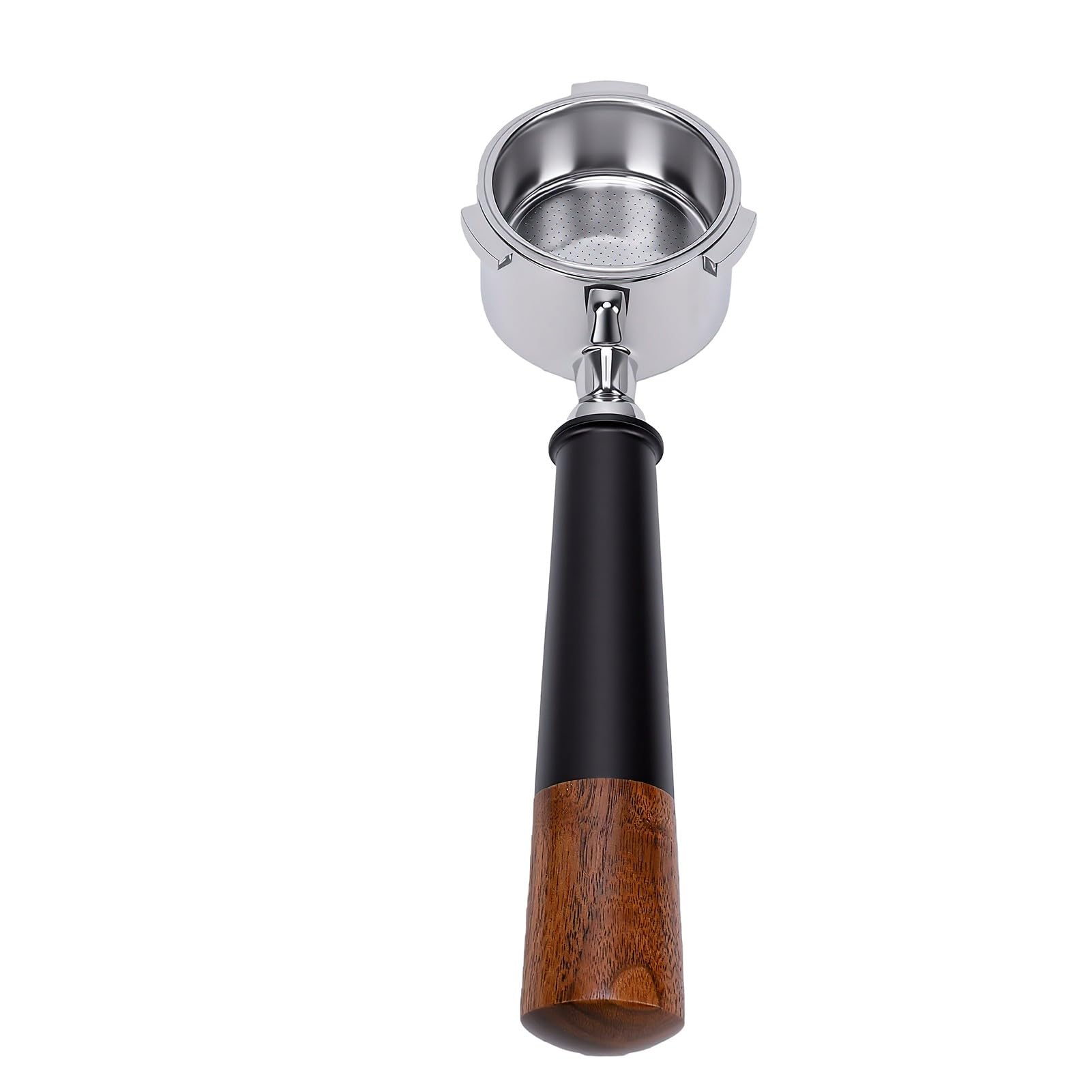 RIZGHWOY Portafiltro caffè da 51 Mm con 3 Alette, Supporto Filtro per | Acciaio Inox 304, Manico in Noce, Antiruggine, Ideale per Casa, Ufficio e Bar