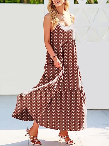 Image of ANRABESS Women Summer Casual Loose Sleeveless Sundress Spaghetti Strap Flowy Boho Linen Beach Vacation Maxi Long Dress