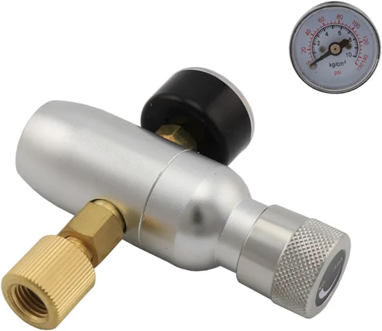 WHYLE Home & Brewing Homebrew Kegging Premium Regulated CO2 Charger Kit Mini Gas Regulator 3/8" Thread 30PSI 60PSI 150PSI Beer Kegerator Brewing Accessories(150psi)