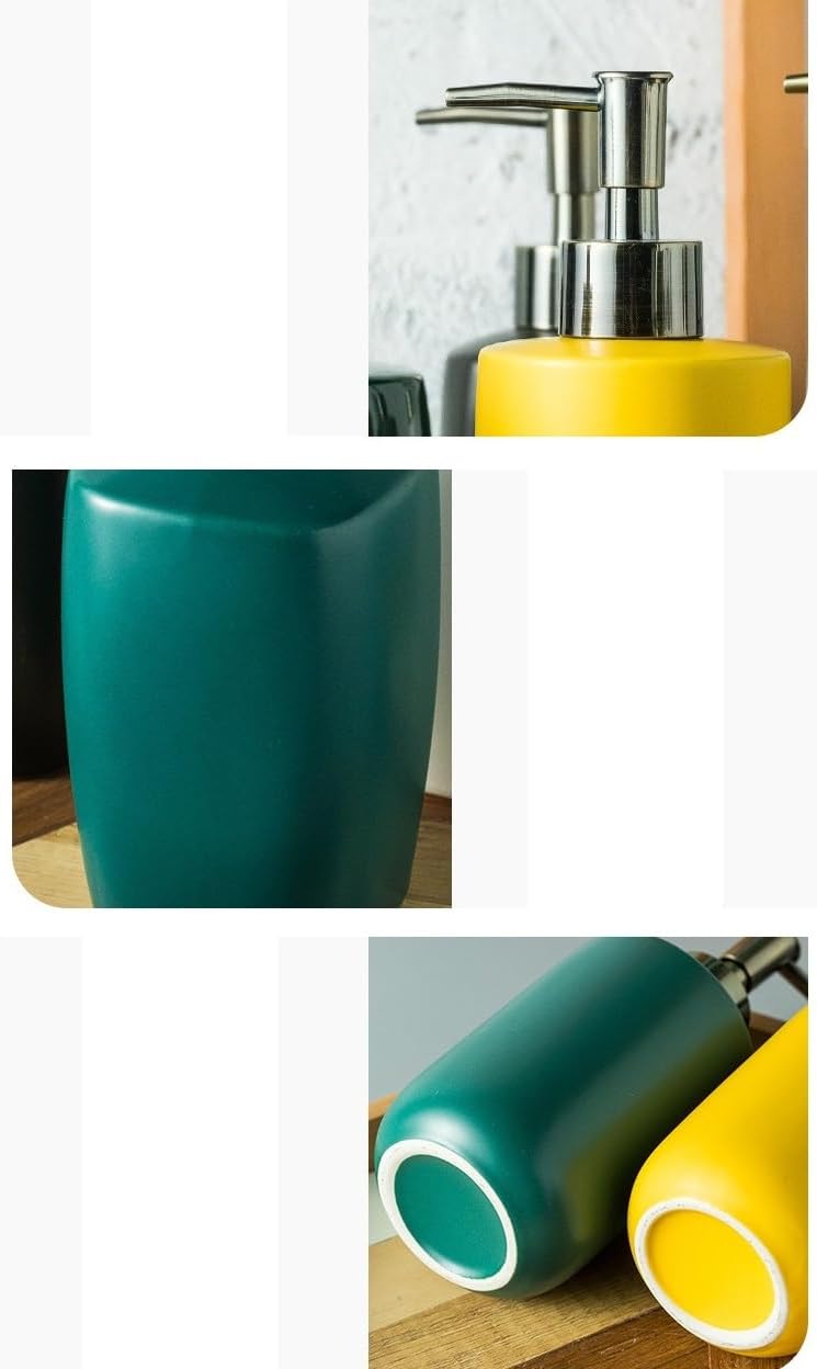 Kitchen Soap Dispenser Soap Pumps Soap Dispenser Retro Lotion Press Bottle Hand Soap Dispenser Shampoo Shower Gel Ceramic Bottle Soap Dispenser for Bathroom(C)