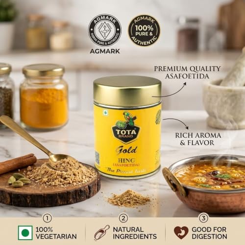 Image of Tota Gold 100% Pure Hing Crystals - Natural Gluten Free Heeng /Asafoetida (Nothing Else Mixed) - 50gm