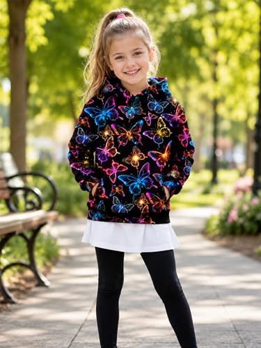 Image of uideazone Teen Girl Sweatshirt Hoody Hoodies Hooded Pullover with Pockets 4-14 Years