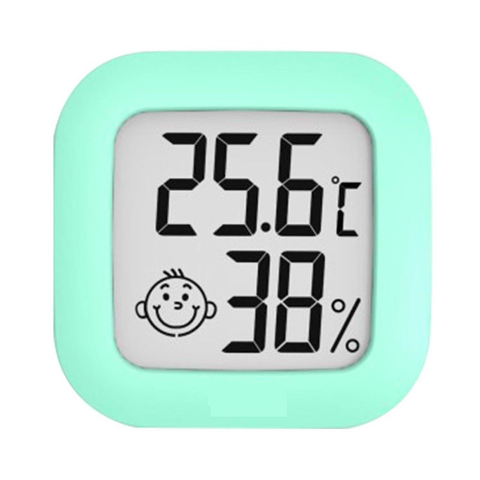 Termohigrómetro LCD electrónico Digital con Sensor de Temperatura, medidor de Humedad, termómetro con retroiluminación, higrómetro, estación meteorológica para Interiores, Reloj
