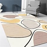 RUGMRZ Alfombras Bebes Gateo Alfombrilla Antideslizante Líneas de patrón geométrico Gris-Amarillo con Accesorios de Sala de Estar Antideslizante Decoracion Hogar Moderno Salon 50X80CM