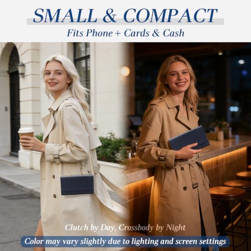 Image of U+U Small Crossbody Bags for Women, Cell Phone Purse Mini Clutch Bag with Removable Chain, Card Slots - Lightweight Purse