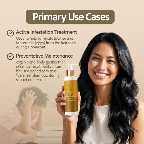 Image of Anti Lice Shampoo for Kids & Adults | Sulphate & Paraben Free | Neem & Natural Herbs | Anti Dandruff, Itch Relief | For All Hair Types | 250ml