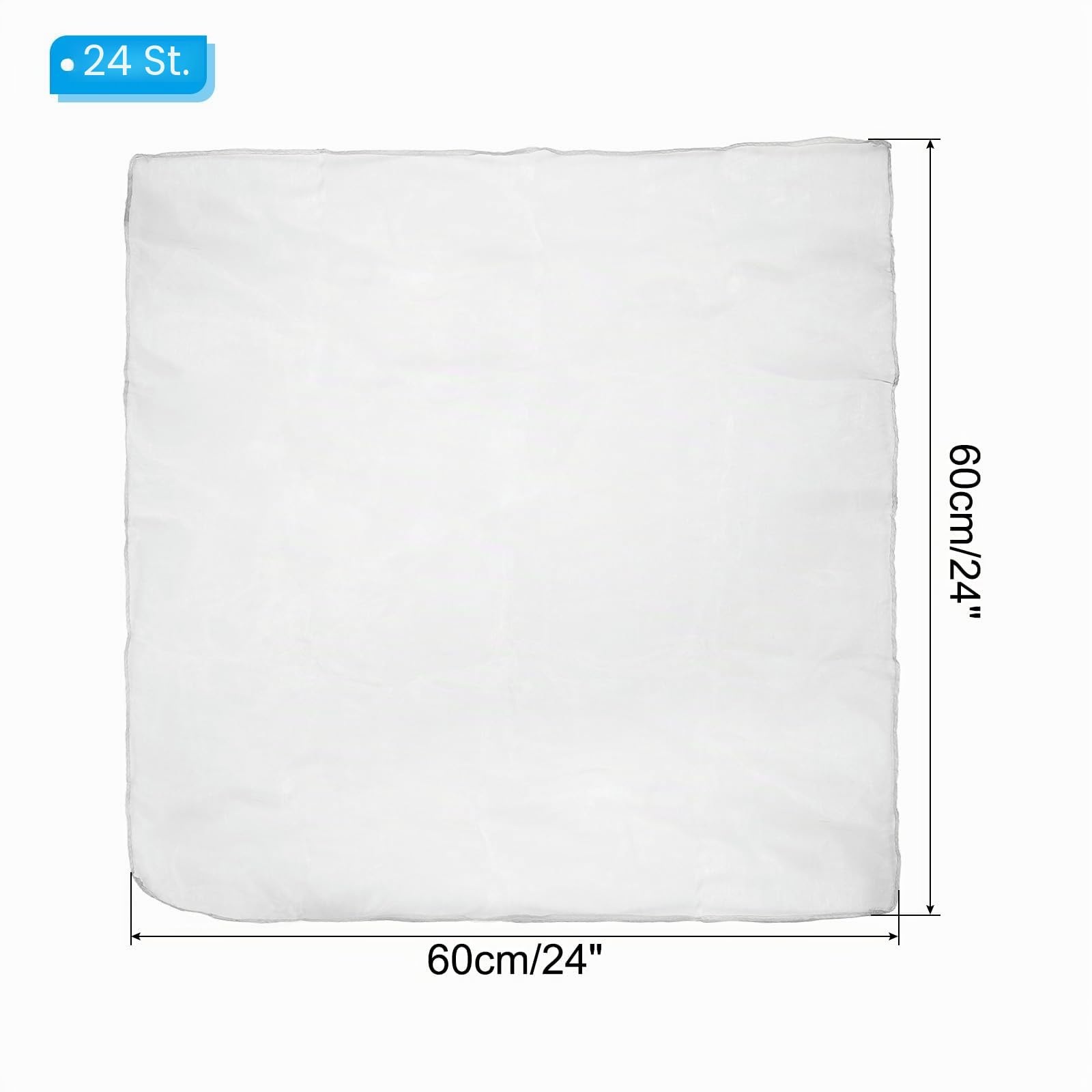 PATIKIL Jongliertücher, Chiffontücher für Tanzen 24 Stück Bunte Tücher 60x60cm Quadratische Seidentücher für Spiel Magie Musik Tanzen Party Aktivitäten Zubehör Dekoration, Weiß