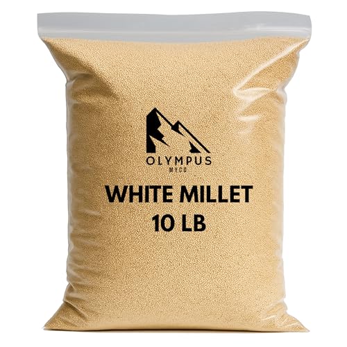 Olympus Myco White Proso Millet Seed, All-Natural Non-GMO Premium Wild Bird Food for Finches, Doves, Songbirds, Buntings & More (10 lb)