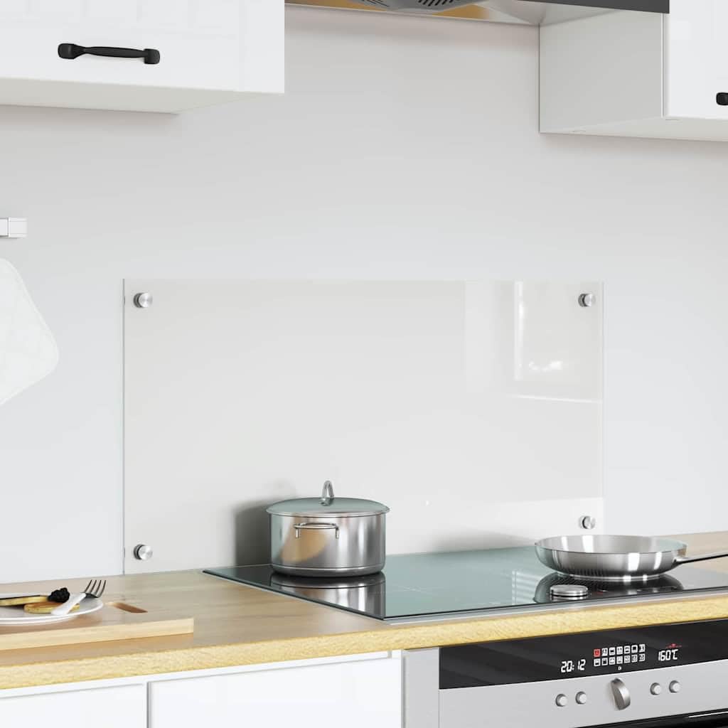 Plaque anti projection pour cuisinière Leasha - Fond de hotte en verre trempé transparent 80x40