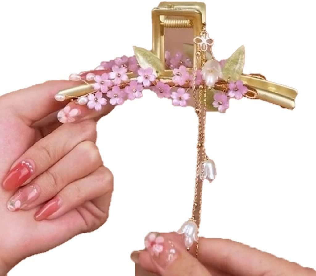 アレクサンドルドゥパリ ヘアピン 花 ピンク スワロフスキー キラキラ