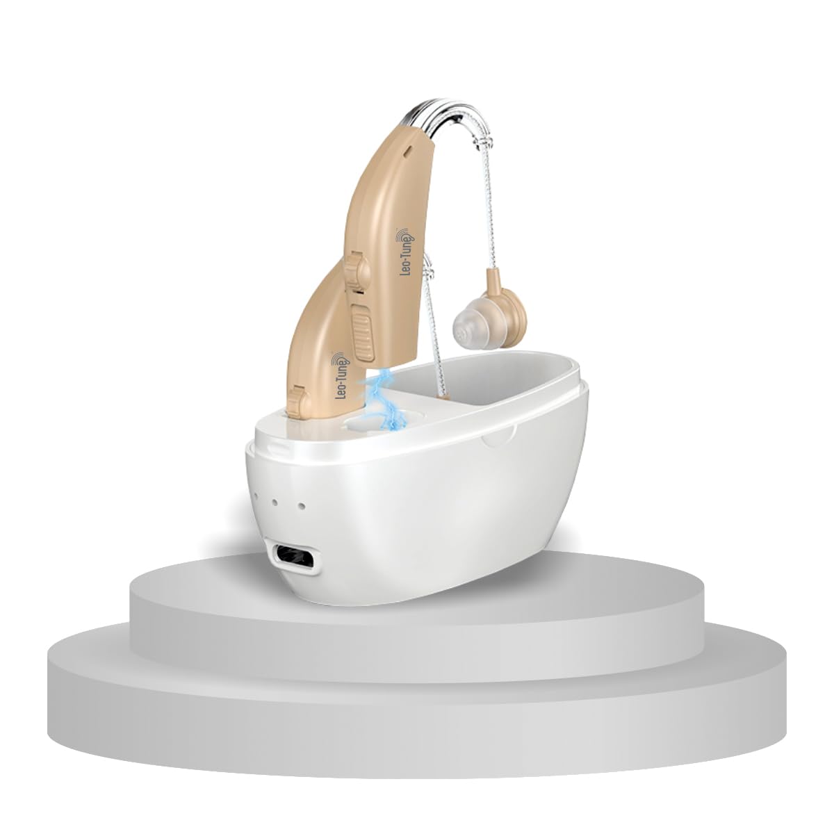 LEO-TUNE hearing aid machine for ear old age 2 units for seniors old age Noise Cancellation volume control, charging Case warranty-image-45