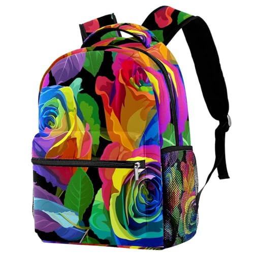 Sac à dos d'école multicolore pour adolescents et sac de voyage fille