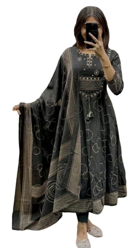 Kurti indien Anarkali en coton fluide pour silhouette sublimée