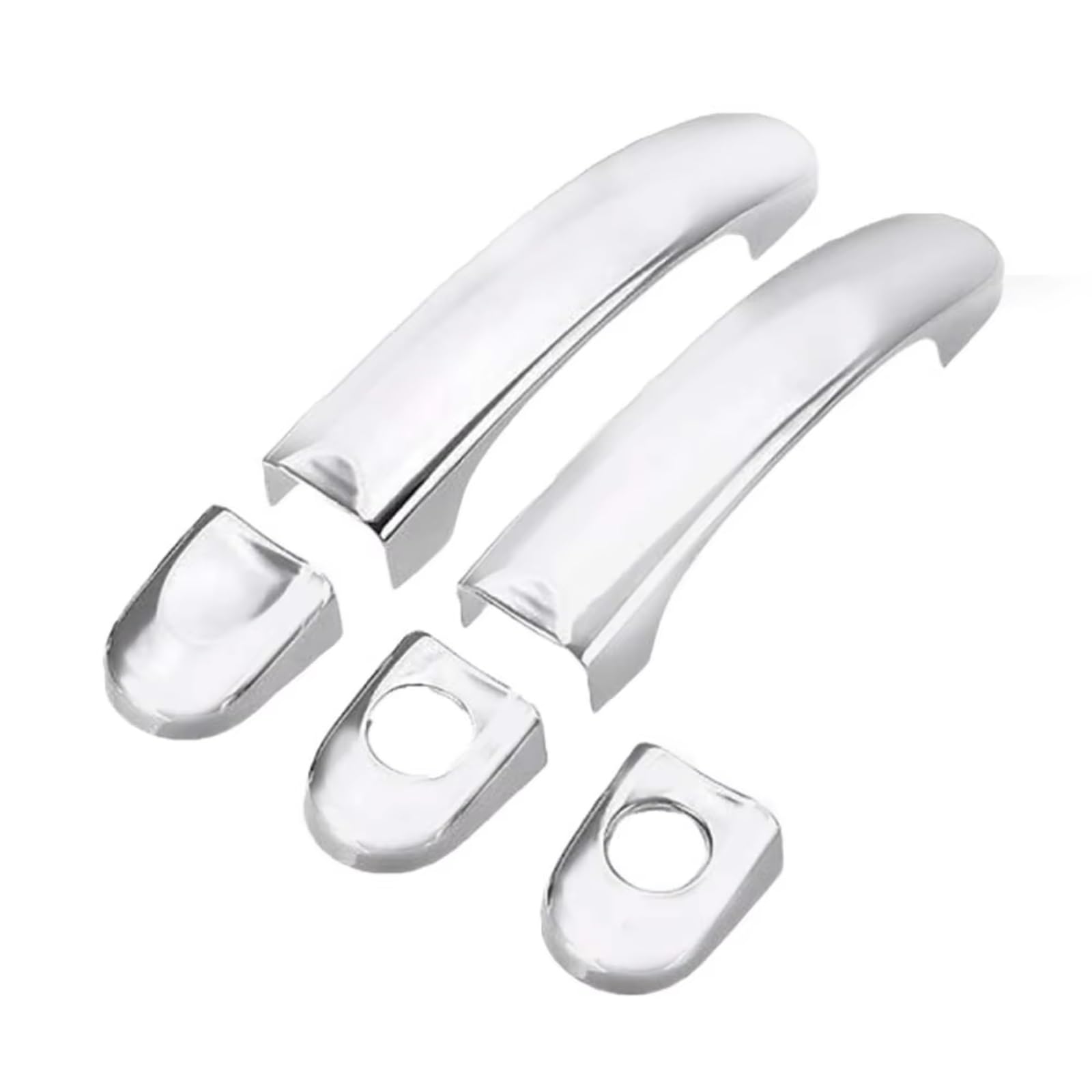 JJRFVBGT Door Handle Trim Compatible with Beetle 1998-2011 ABS Trim Glossy Black Carbon Fiber Chrome Decoration Car Exterior Door Handle Housing(Chrome Silver)