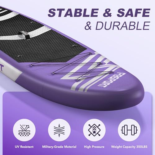 fbsport 1139 premium stand up paddle board yoga board with durable sup accessories amp carry bag  wide stance surf control non-slip deck leash paddle and pump for youth amp adult