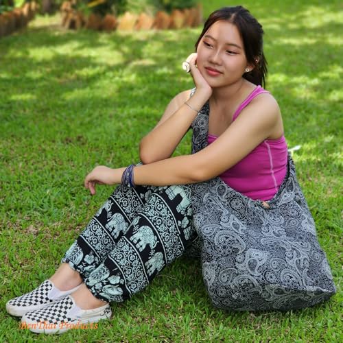 BTP! Thai Cotton Hippie Hobo Sling Crossbody Bag eco Friendly Shopping bag Paisley Print Large2