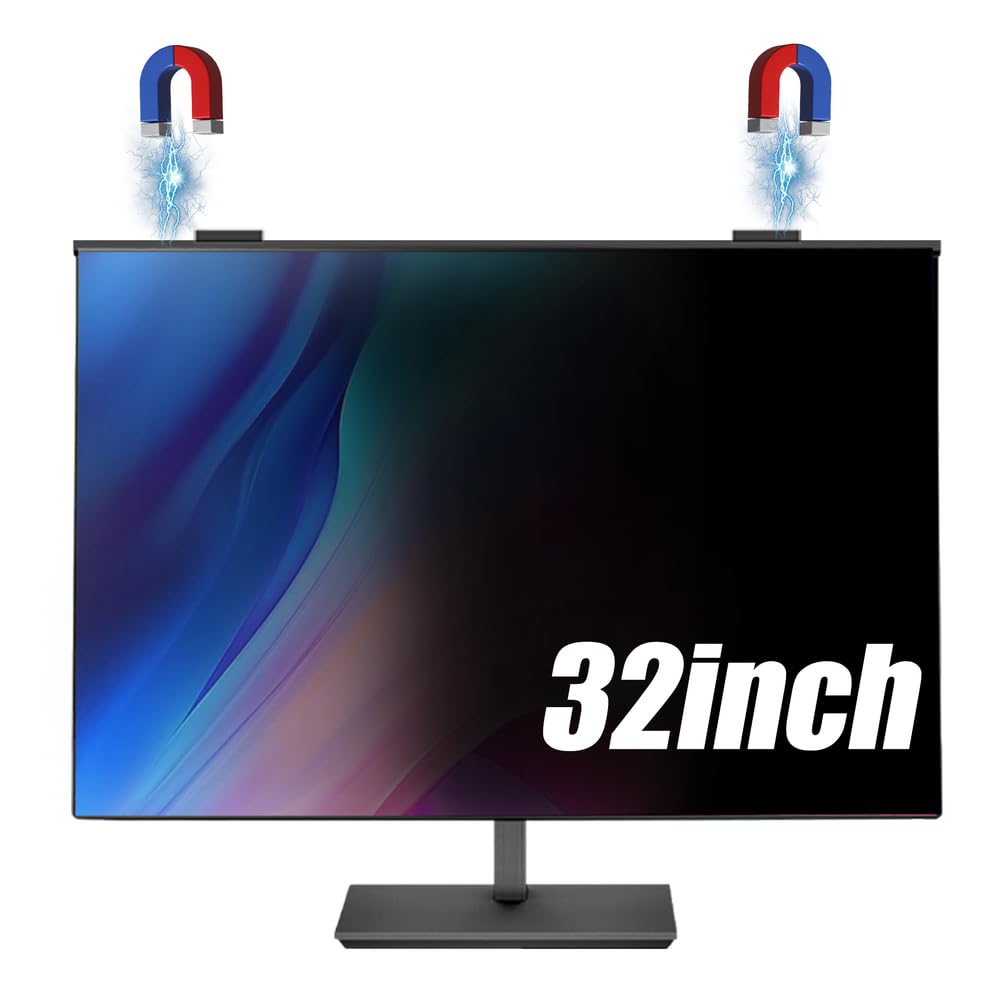 Pantalla magnética de privacidad de la computadora de 32 pulgadas, protección ocular anti deslumbramiento de luz azul para monitor sin marco 16: 9,32inch(730mm*440mm)