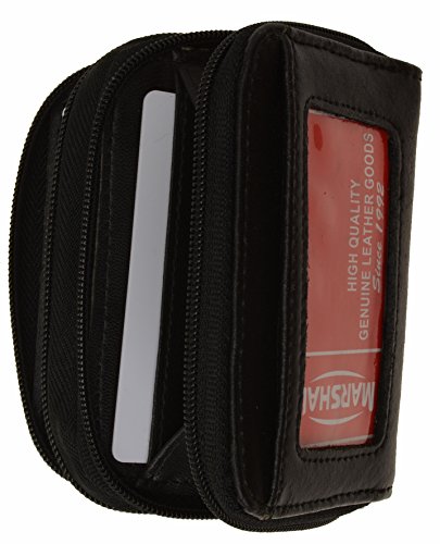 MARSHAL Genuine Leather Accordion Style Credit Card Holder Wallet4