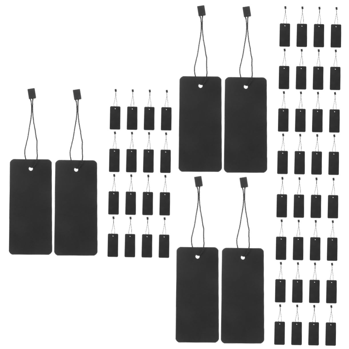 Gadpiparty Lot De 600 Étiquettes Pour Vêtements Étiquettes En Papier À Suspendre Sans Ficelle Personnalisées Pour La Vente Détail Clés Colorées En Polyester Noir