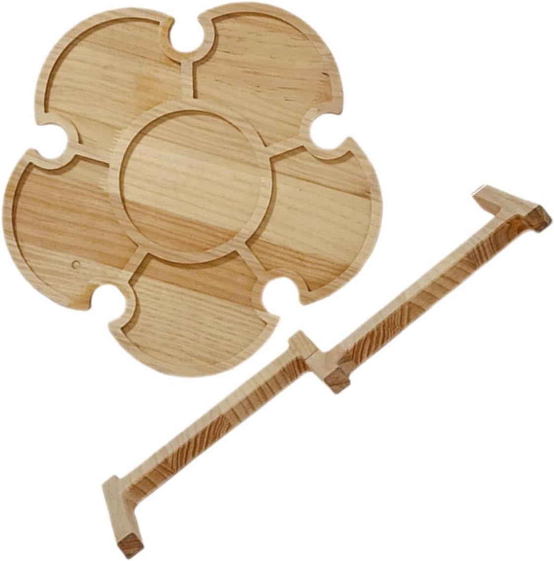 Milisten Portable Folding Wine Table Outdoor Beverage Desk for Beach Picnics Wooden Design Stable Legs Compact and Lightweight for Wine and Cheese Gatherings