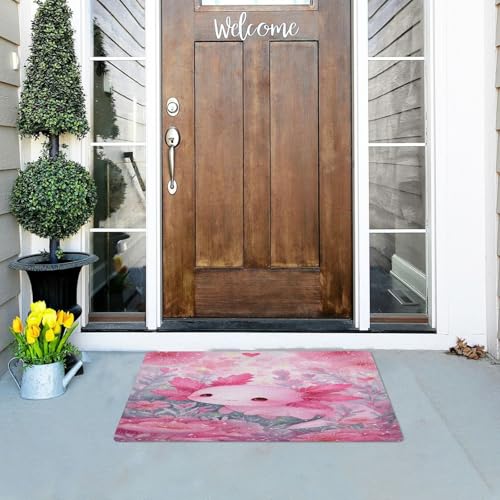 Paillasson d'intérieur lavable rose 50 x 80 cm tapis absorbant