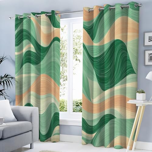 Rideau occultant thermique isolant opaque pour décoration salon vert sauge