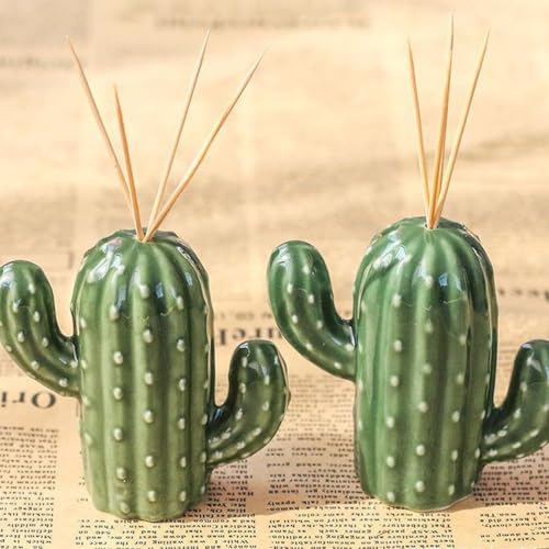 Porte cure-dent cactus céramique distributeur haut de gamme