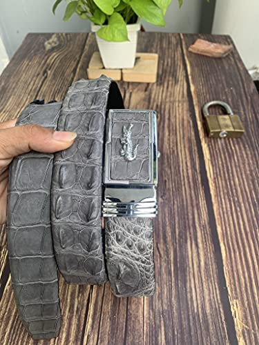 Genuine crocodile Hornback leather skin Belts buckle for men, real Alligator Men's belt, strap width 1.57".3