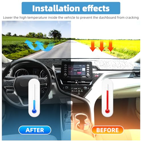 Image of Dash Cover Mat Compatible with Toyota Camry 2018-2024 Non-Slip Dashboard Cover Mat Sunshade UV Rays Protector Interior Accessories