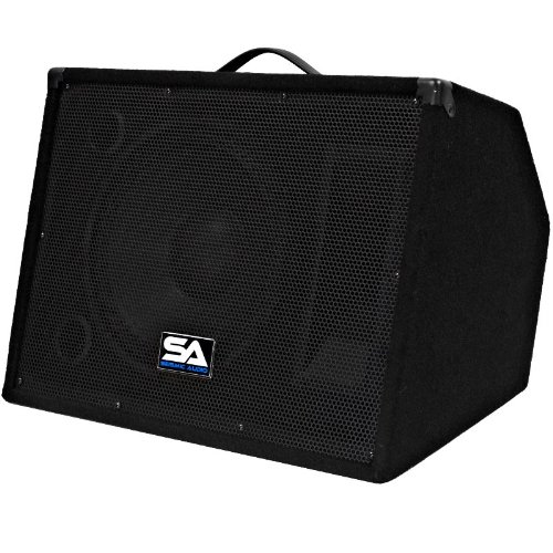 Seismic Audio - Single 12" Floor Monitors Studio, Stage, Or Floor Use - Pole Mount For Pa/Dj Speakers - Bar, Band, Karaoke, Church, Drummer Use #TOP2