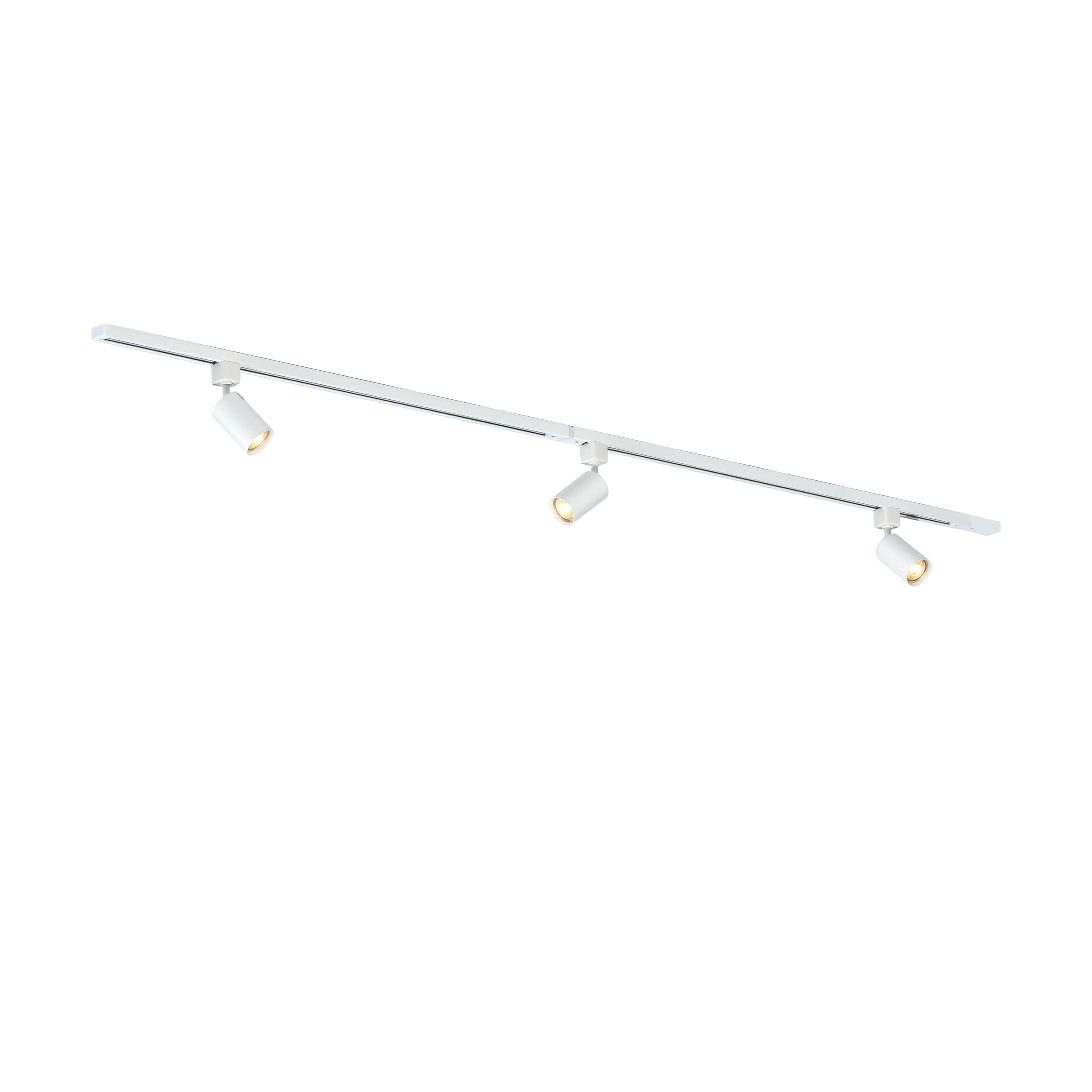 Qub White Focus Iii 1-Phase Rail Lighting Gu10-200 Cm I Shape 3 Spotlights Rail System