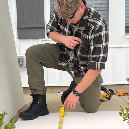 tactical boots for men lightweight military combat boot side zipper motorcycle hiking work boots waterproof 8 inches