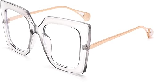 Miniatura 2 de Melpomenia Gafas de luz azul de gran tamaño para mujer, lentes de moda para juegos de computadora con montura grande con lente transparente