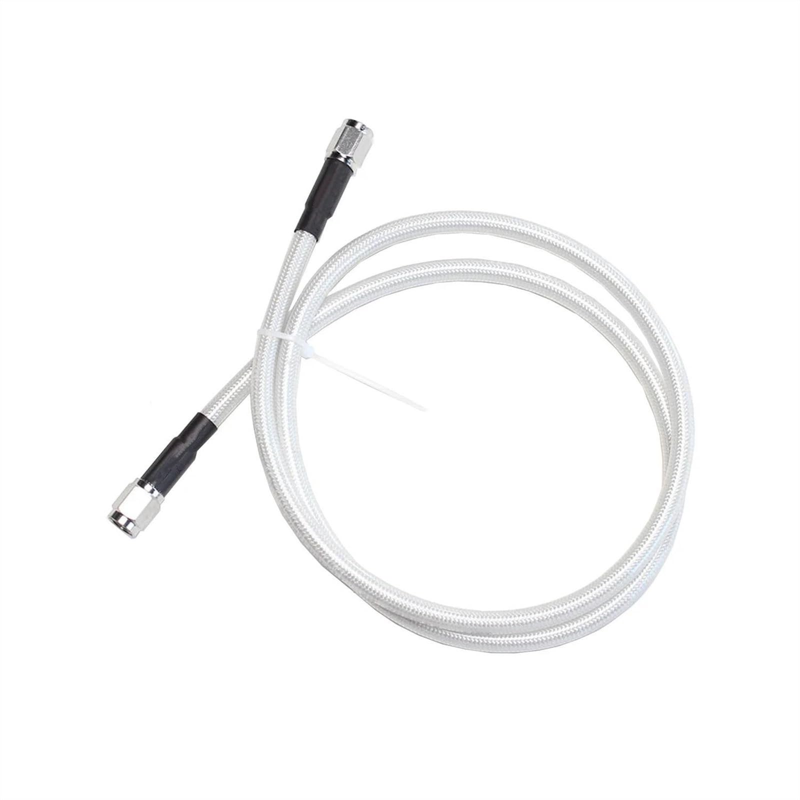 Ksxzw White Motorbike Part Universal Motorcycle Steel Braided Brake Hose Cable Hydraulic Oil Line Tube 51" 130Cm